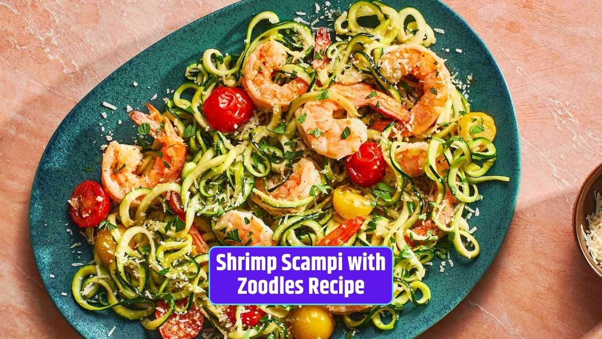 Shrimp Scampi, Zoodles, Healthy Recipe, Italian Cuisine, Garlic Butter Shrimp, Low-Carb Dinner,