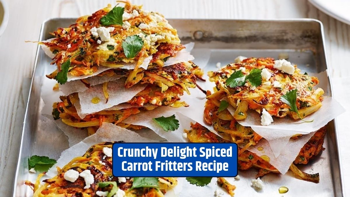 Carrot Fritters, Spiced Snack, Crispy Delight, Dipping Sauce, Healthy Snack, Vegetable Fritters,