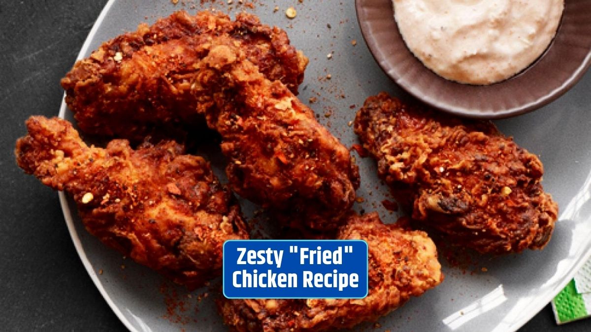 Zesty "Fried" Chicken Recipe, Healthy Fried Chicken, Baked Chicken, Panko Breadcrumbs, Spicy Chicken, Comfort Food,